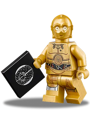 Golden Robot Minifigurewith Tile