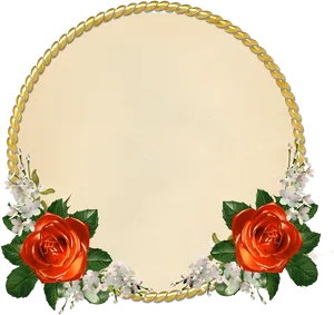 Golden Rope Floral Frame PNG image