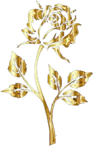 Golden Rose Artwork PNG image