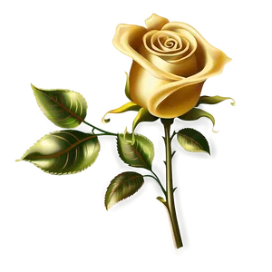 Golden Rose Clipart PNG 06272024