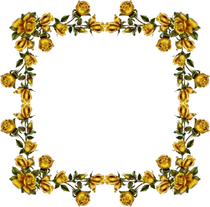 Golden Rose Frame Design PNG image