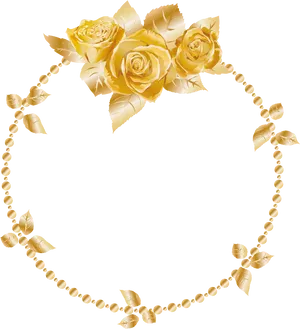 Golden Rose Frame Design PNG image