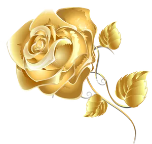 Golden Rose Illustration PNG image
