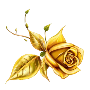 Golden Rose PNG 10