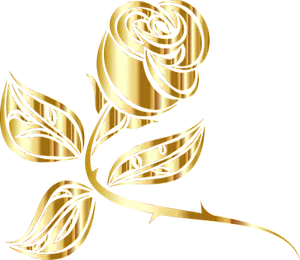 Golden Rose Vector Art