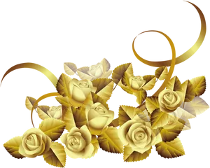 Golden_ Roses_ Artwork PNG image