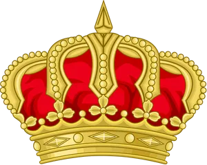 Golden Royal Crown Vector Illustration PNG image