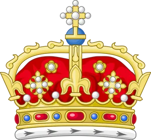 Golden Royal Crown Vector PNG image