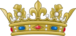 Golden Royal Crown Vector PNG