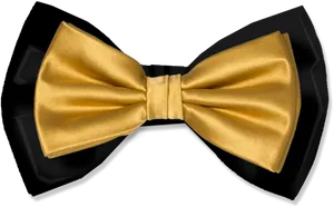 Golden Satin Bow Tie PNG image