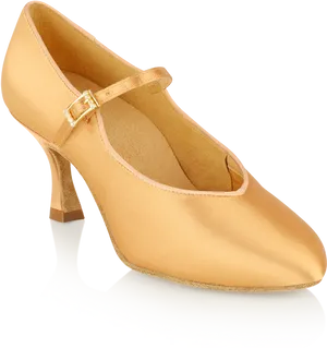 Golden Satin Dance Shoe PNG image