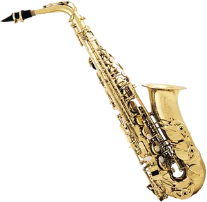 Golden Saxophone Isolated PNG image