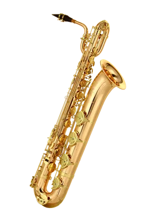 Golden Saxophone Isolatedon Black PNG image