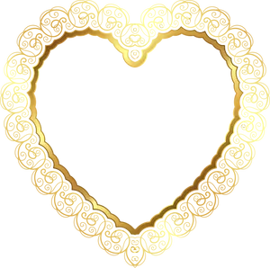 Golden Scrollwork Heart Outline