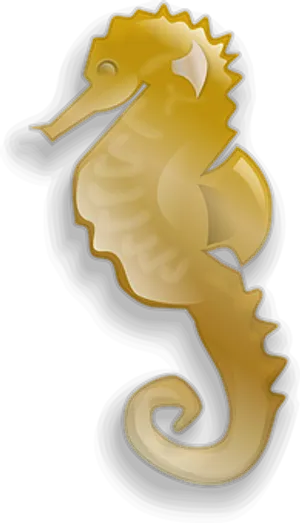Golden Seahorse Illustration PNG image