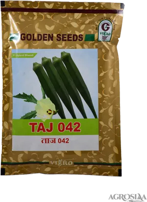 Golden Seeds Okra T A J042 Packet PNG image