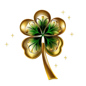 Golden Shamrock Decoration PNG 05242024