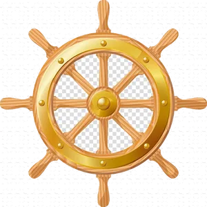 Golden Ship Wheel Icon PNG image