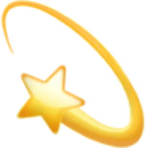Golden Shooting Star Emoji PNG image