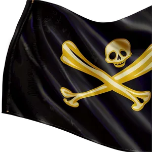 Golden Skulland Crossbones Flag PNG