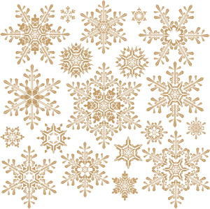 Golden_ Snowflake_ Collection_ Black_ Background PNG image