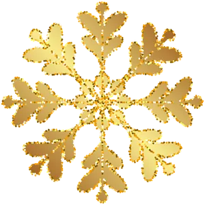 Golden Snowflake Design PNG image