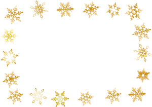 Golden Snowflakes Pattern Black Background PNG image