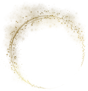 Golden Sparkle Circle Frame PNG