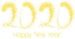 Golden Sparkle2020 Happy New Year PNG image