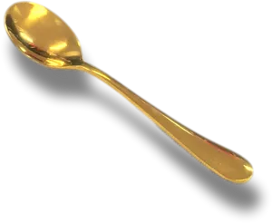 Golden Spoonon Black Background PNG