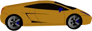 Golden Sports Car Vector Illustration PNG image
