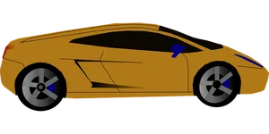 Golden Sports Car Vector Illustration