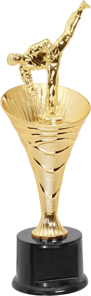 Golden Sports Figure Trophy PNG image
