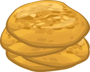 Golden Stacked Pancakes Vector PNG image