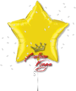 Golden Star Balloonwith Confetti PNG image