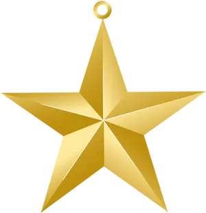 Golden Star Decoration PNG image