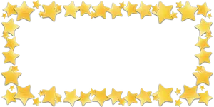 Golden Star Frame Black Background PNG image