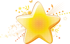 Golden Star Illustration PNG image