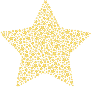 Golden Star Mosaic Pattern PNG image