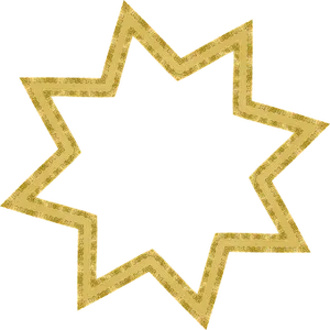 Golden Star Outline Black Background PNG image