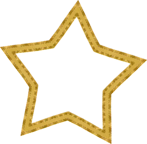 Golden Star Outline Black Background