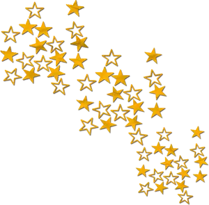 Golden Star Patternon Black Background PNG image