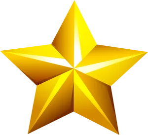 Golden Star3 D Graphic PNG image