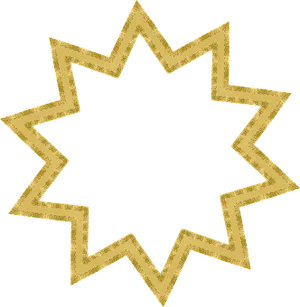 Golden Starburst Outline PNG image