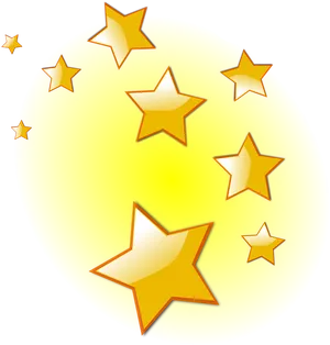 Golden Stars Glowing Background PNG image