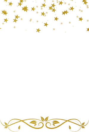 Golden Starsand Scroll Designon Black Background PNG image