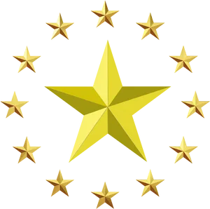 Golden Starson Black Background PNG image