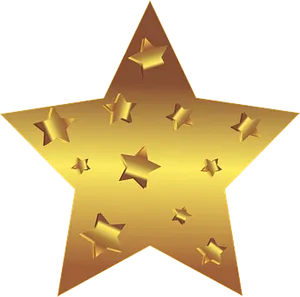 Golden Starwith Smaller Stars PNG image