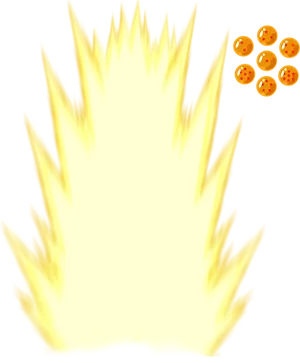 Golden Super Saiyan Aura Dragon Balls PNG image