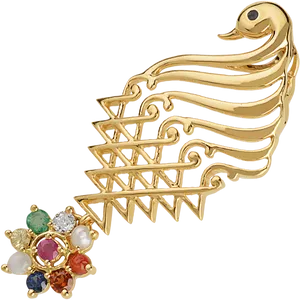 Golden_ Swan_ Jewelry_with_ Gemstones.png PNG image